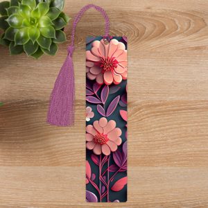 Pink with Purple Flower Bookmark