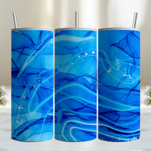 Electric Blue Marble 20oz Tumbler