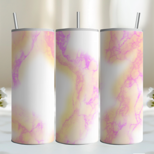 Pink Orange Marble 20oz Tumbler
