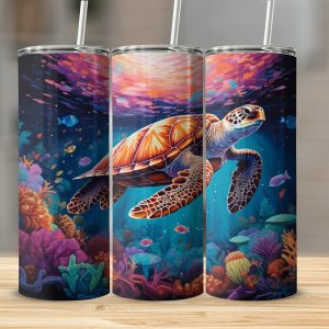 Turtles at Twilight: Magical Ocean  Tumbler
