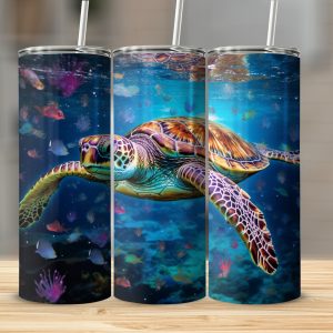 Turtle Magic: Coastal Sunset Travel Mug
