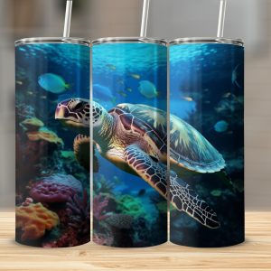 Endless Ocean: Sea Turtle Insulated  Tumbler with Straw