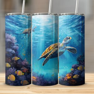 Turtle Bliss: Travel Tumbler for the  Ocean Dreamer