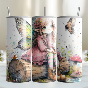 Coral Moonbeam Fairy 20oz Tumbler