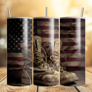 Military Boots American Flag 20oz Tumbler